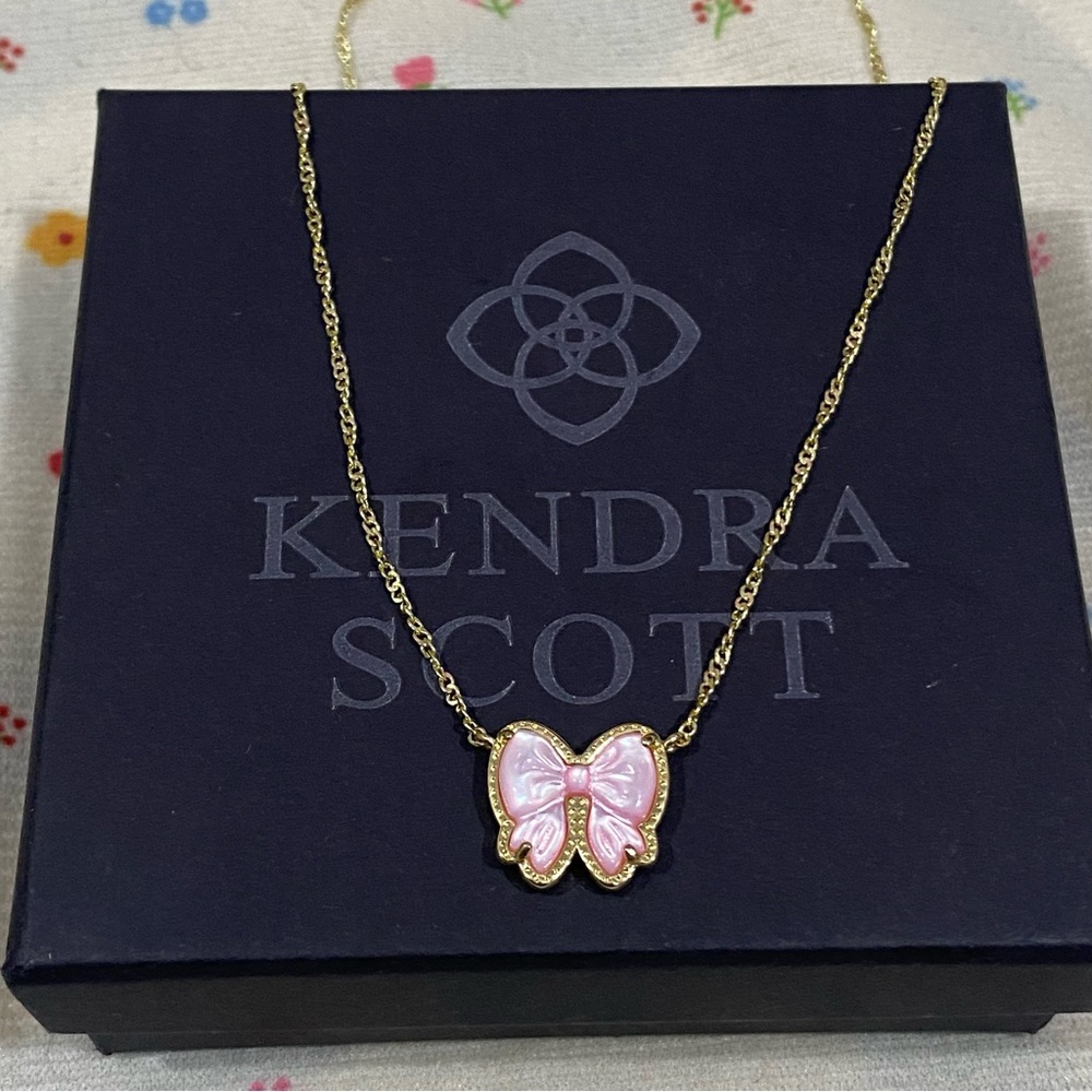 Kendra Scott Pink Butterfly Necklace